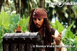 Johnny Depp dans "Pirates des Caraïbes, le secret du coffre maudit".