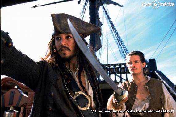 Johnny Depp et Orlando Bloom dans "Pirates des Caraïbes, la malédiction du Black Pearl".