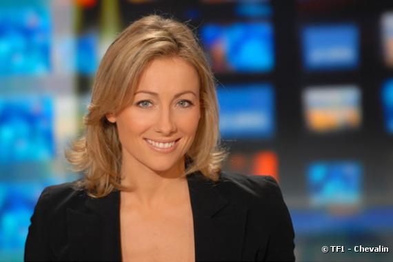 Anne-Sophie Lapix sur le plateau du journal de TF1
