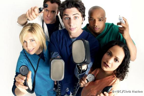 Sarah Chalke, John C. McGinley, Zach Braff, Donald Faison et Judy Reyes dans "Scrubs"