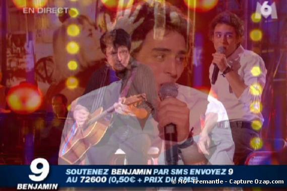 Benjamin, candidat à Nouvelle Star lors du prime du 23 avril 2008.