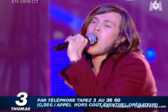 Thomas, candidat à Nouvelle Star 2008, sur le prime du 7 mai 2008. 