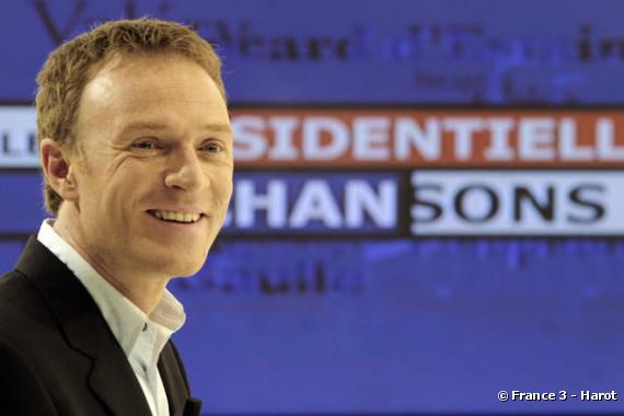 Christophe Hondelatte présente "Les présidentielles en chansons" sur France 3 (lundi 26 mars 2007)
