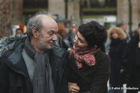Claude Berri et Audrey Tautou sur le tournage de "Ensemble, c'est tout".