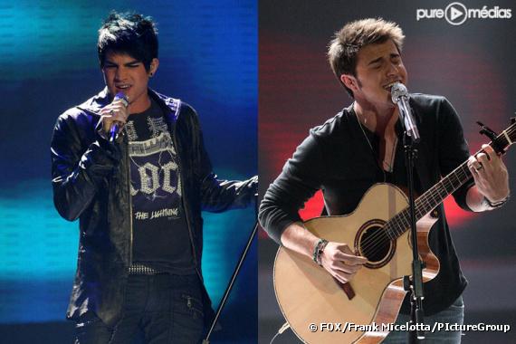 Adam Lambert et Kris Allen sur le plateau d'American Idol