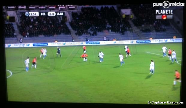 Le match Lorient/Auxerre diffusé par erreur sur Planète le 12 décembre 2009.