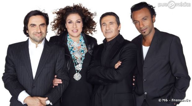 André Manoukian, Marianne James, Dove Attia et Manu Katché dans "Nouvelle Star" sur M6