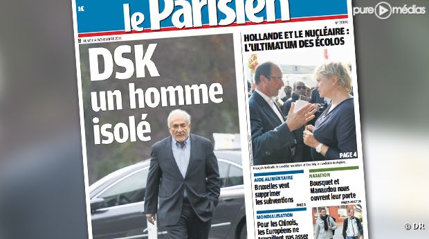 La Une du Parisien/Aujourd'hui en France daté du 14 novembre 2011.