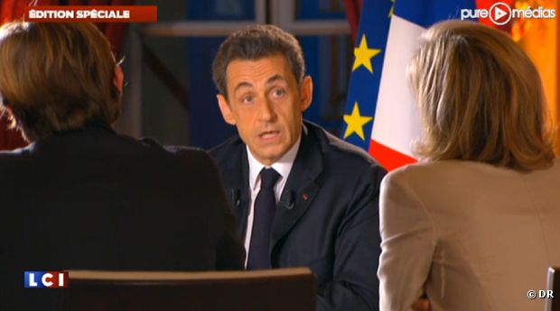 Nicolas Sarkozy dans "En direct de l'Elysée" le 29 janvier 2012.