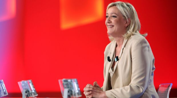 Marine Le Pen, sur le plateau du 