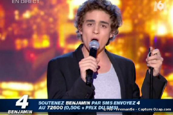 Benjamin, candidat à Nouvelle Star 2008, sur le prime du 15 mai 2008. 