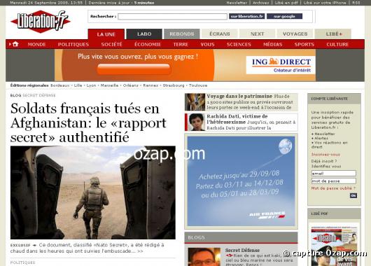 Le site Libération.fr lancé le lundi 29 septembre 2008