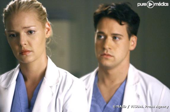 Katherine Heigl et T.R. Knight dans "Grey's Anatomy"