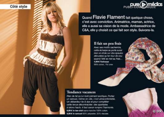 Flavie Flament pose pour la marque "C&A"