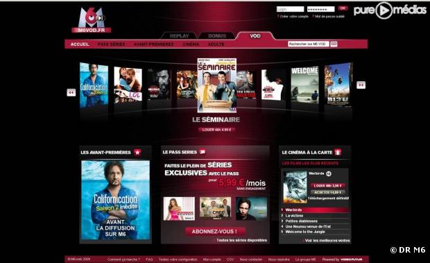 Capture d'écran du service "M6 VOD" sur internet.