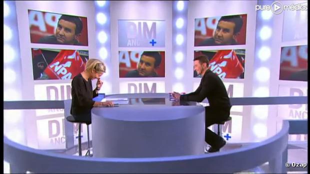 Anne-Sophie Lapix et Olivier Besancenot le 7 novembre 2010 sur Canal+.