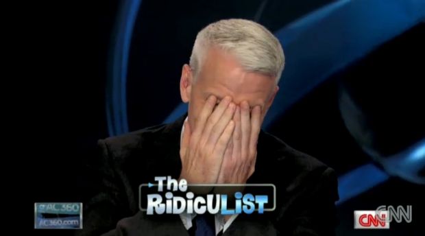 Anderson Cooper pris d'un fou rire dans son émission