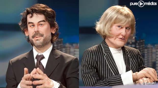 Yann Barthès et Nadine Morano aux "Guignols".