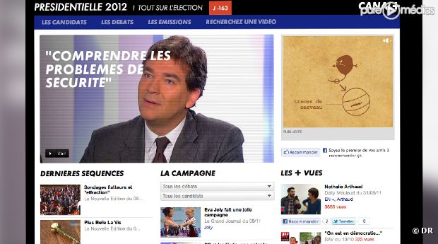 Le site de Canal + consacré à la présidentielle.