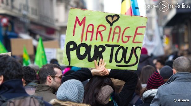 <span>Manifestation en faveur du mariage pour tous, le samedi 26 janvier à Lyon.</span>