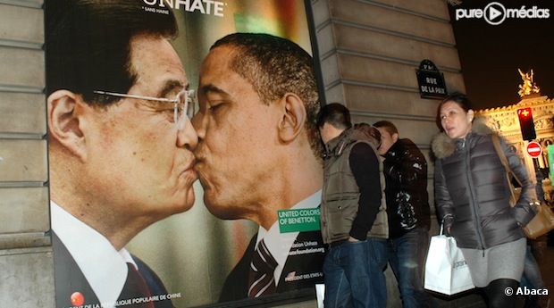 Une des publicités Benetton mettant en scène Barack Obama