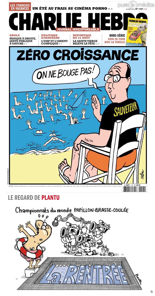 La Une de Charlie Hebdo et du Monde.