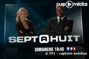 Anne-Sophie Lapix et Harry Roselmack présentent "Sept à huit" sur TF1