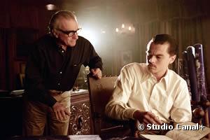 Martin Scorsese et Leonardo DiCaprio sur le tournage de "Aviator".