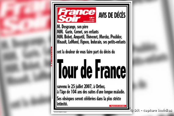 La Une de "France Soir" du jeudi 26 juillet 2007