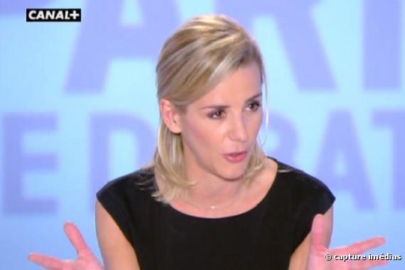 Laurence Ferrari, lors du débat organisé par Canal + entre Bertrand Delanoë et Françoise de Panafieu.