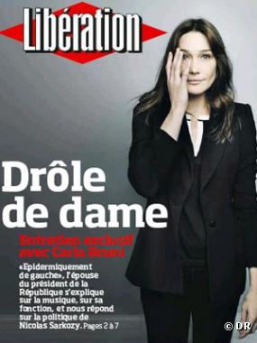Interview de Carla Bruni-Sarkozy, dans Libération du 21 juin 2008. 