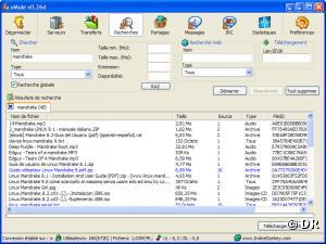 Le logiciel PC de P2P "eMule".