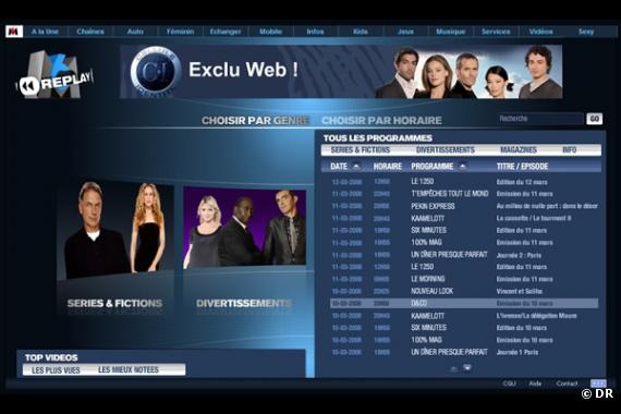 Aperçu du service M6replay.fr