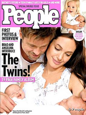 Brad Pitt et Angelina Jolie en couverture de People