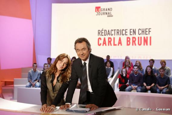 Carla Bruni rédactrice en chef du "Grand journal de Canal+"