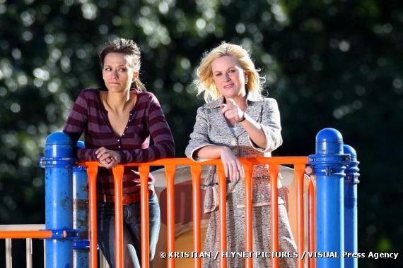 Rashida Jones et Amy Poehler sur le tournage de "Parks and Recreations"