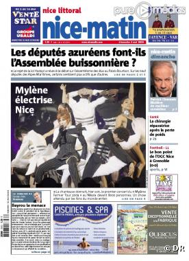 Mylène Farmer à la Une du quotidien "Nice Matin" (3 mai 2009)