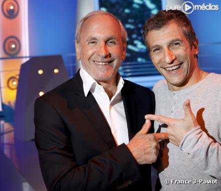 Patrice Laffont et Nagui, animateur et producteur de "La liste gagnante" sur France 3