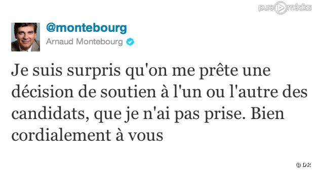 Le tweet d'Arnaud Montebourg.