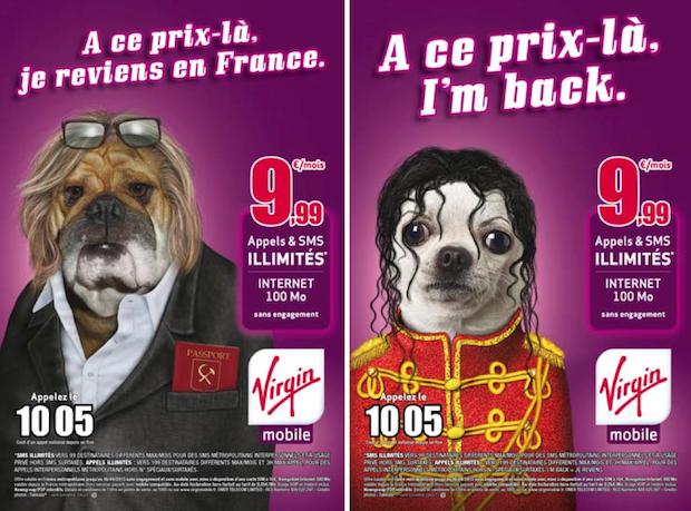 Dans une publicité, Virgin Mobile se moque du départ en Russie de Gérard Depardieu.
