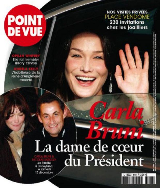 La Une de <em>Point de Vue</em> sur Nicolas Sarkozy et Carla Bruni