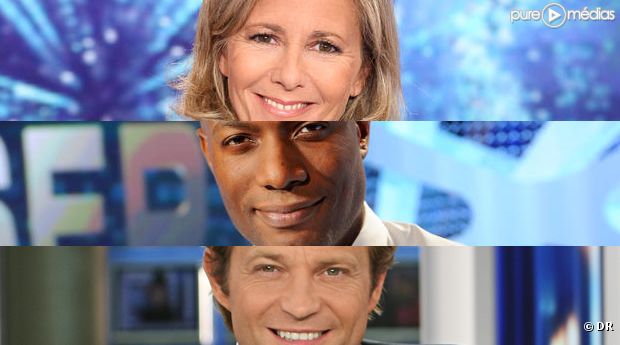 Claire Chazal, Harry Roselmack et Laurent Delahousse.