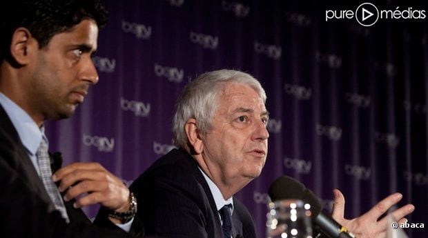 <span>Nasser Al Khelaifi, le président of beIN Sport et son vice-président Charles Bietry.</span>