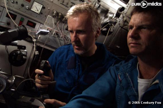James Cameron et Bill Paxton dans "Les Fantômes du Titanic"