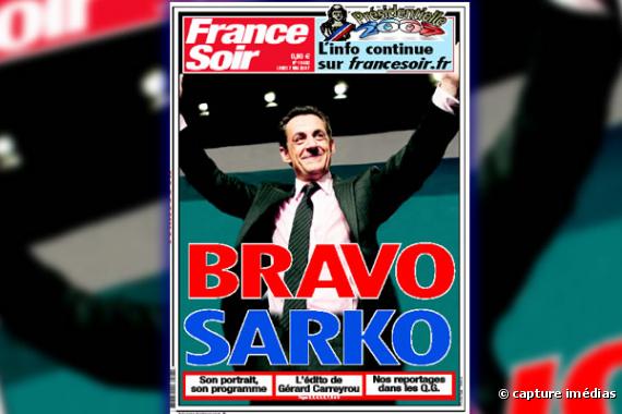 La Une de France Soir du lundi 7 mai 2007