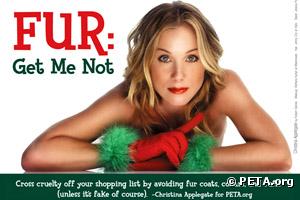 Christina Applegate dans la campagne anti-fourrure de l'association PETA