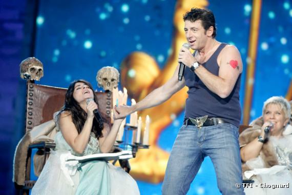 Les secrets des Enfoirés (édition 2008). Julie Zenatti et Patrick Bruel.