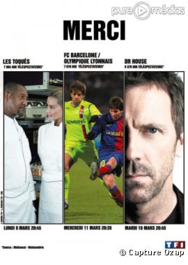 TF1 s affiche dans la presse (15 mars 2009)
