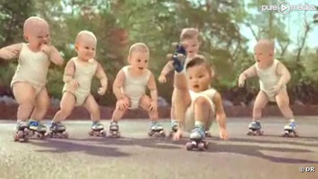 La campagne "Rollerbabies" d'Evian