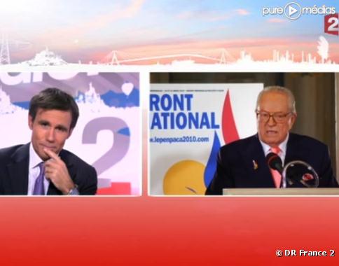David Pujadas et Jean-Marie Le Pen, le 21 mars sur France 2